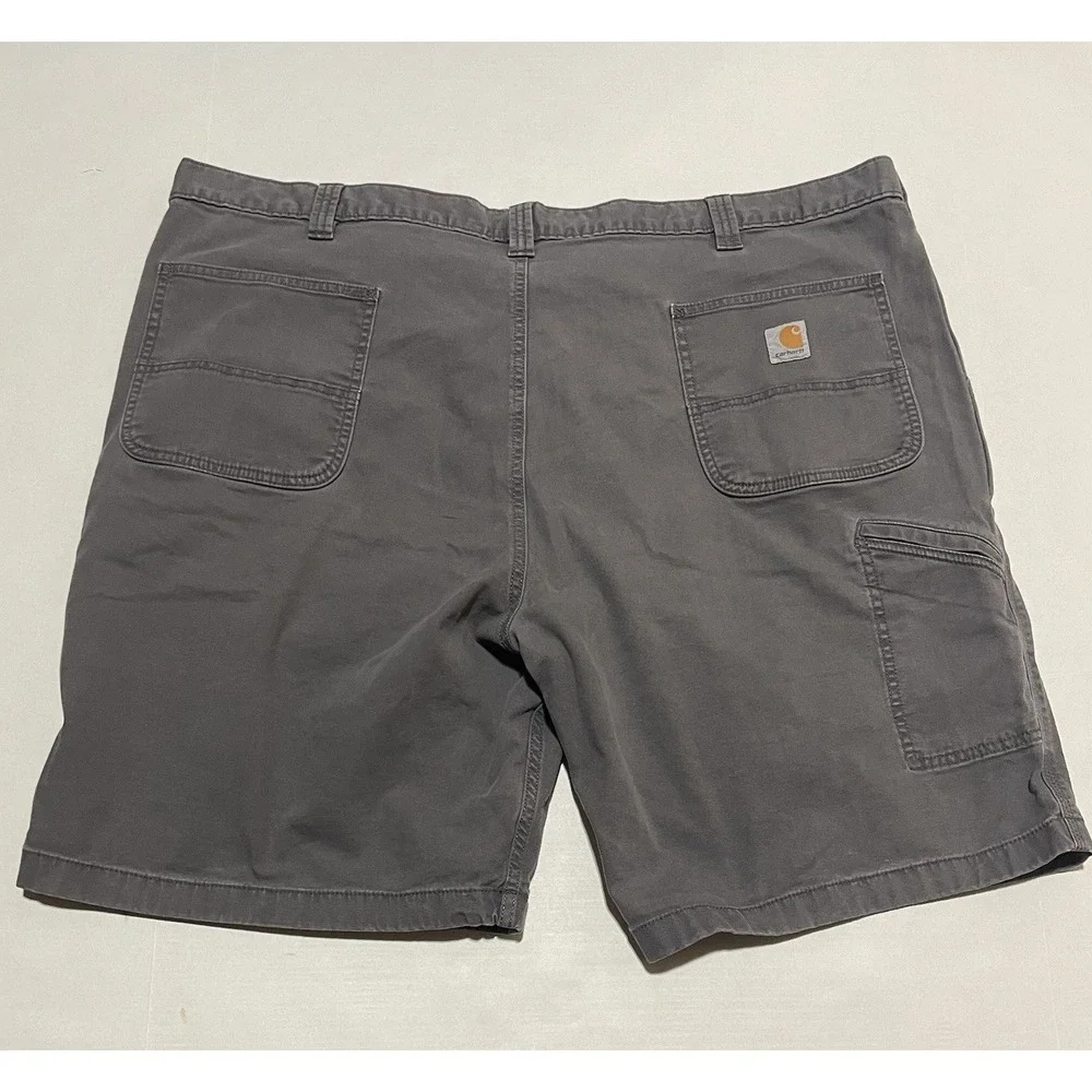 Carhartt Shorts Men's Size 48 X 9.5 Gray Canvas Relaxed Fit Workwear Rugged Flex